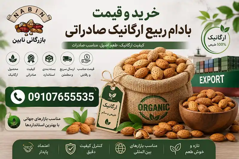 خرید و قیمت بادام ربیع ارگانیک صادراتی