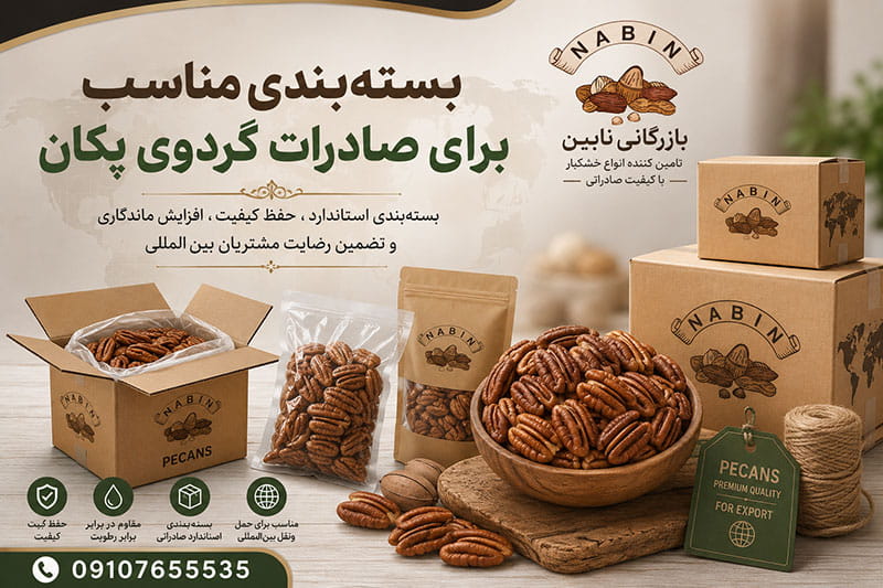 بسته‌ بندی مناسب برای صادرات گردوی پکان